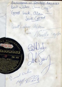 Oh Boy! Parlophone LP with autographs